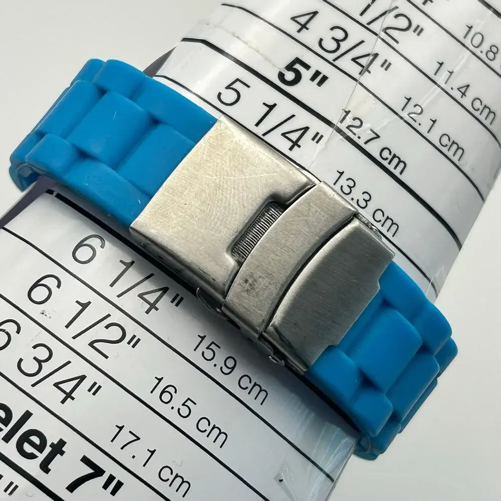 RAVE Blue Tone Rotating Bezel Women’s Analog Watch Working New Battery
